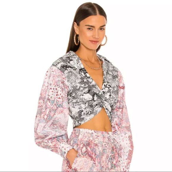 Rococo Sand Paola Shirt Twisted Knot in Multi-hue NWT! - Picture 4 of 13